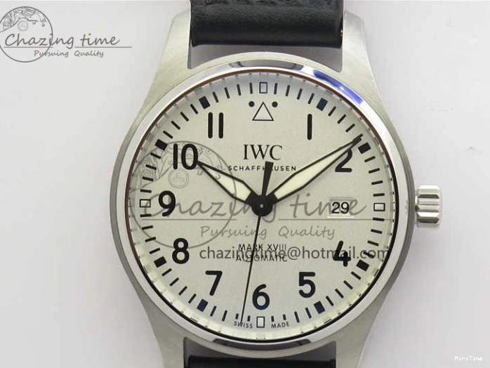 MIROTIME 0226 MARK XVIII IW327002 SS FKF 1:1 Best Edition White Dial On Black Leather Strap Affordable 7121